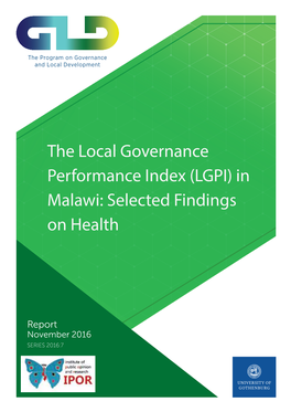 The Local Governance Performance Index (LGPI) in Malawi: Selected Findings on Health