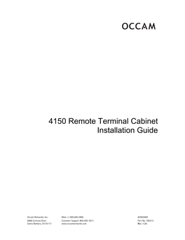4150 Remote Terminal Cabinet Installation Guide