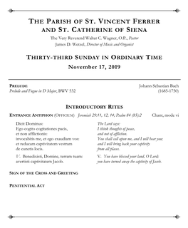 The Parish of St. Vincent Ferrer and St. Catherine of Siena