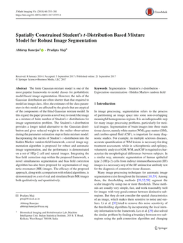 Spatially Constrained Student's T-Distribution Based Mixture Model