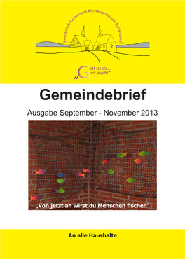 Gemeindebrief Ausgabe September - November 2013