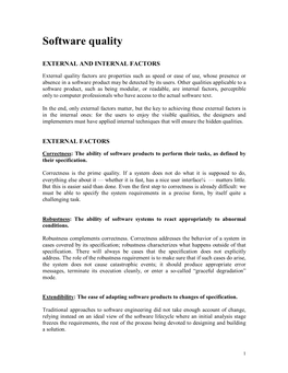 Software Quality / Modularity