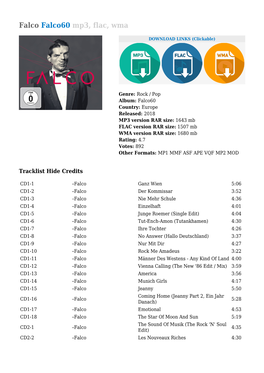 Falco Falco60 Mp3, Flac, Wma