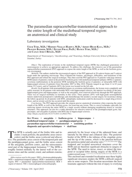 The Paramedian Supracerebellar-Transtentorial