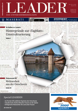 Hintergründe Zur «Tagblatt»- Umstrukturierung Seite 6