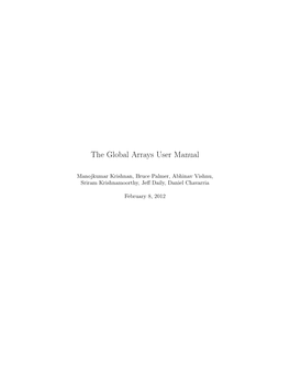 The Global Arrays User Manual