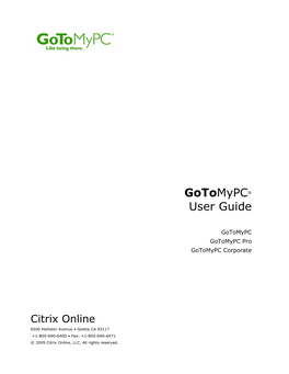 Gotomypc® User Guide