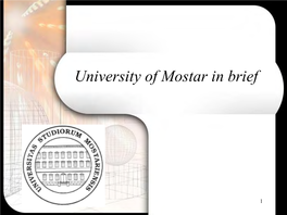 University of Mostar in Brief