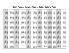 Daily Reader Convert Page to Date / Date to Page