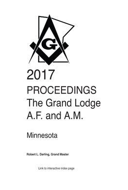 2017 Grand Lodge of Minnesota Annual Communication Proceedings
