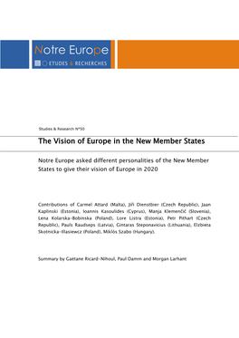 The Vision of Europe in the New Member States