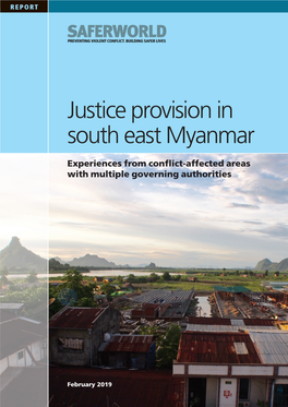 Justice Provision in South East Myanmar