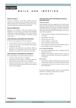 Factsheet Boils and Impetigo