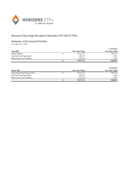 730661007 HCN Horizons China High Dividend