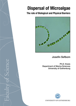 Dispersal of Microalgae of Dispersal the Role of Biological and Physical Barriers Barriers Physical and of Biological the Role