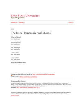 The Iowa Homemaker Vol.34, No.2,