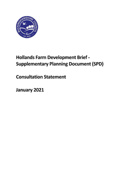 Hollands Farm Development Brief - Supplementary Planning Document (SPD)