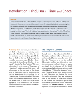 Hinduism in Time and Space