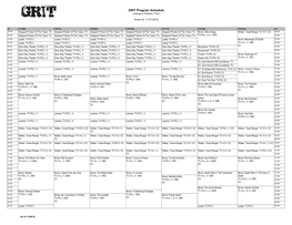 GRIT Program Schedule Listings in Eastern Time