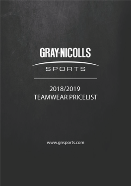 2018/2019 Teamwear Pricelist
