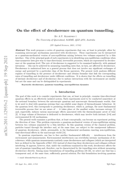 On Quantum Tunnelling with and Without Decoherence and the Direction of Time