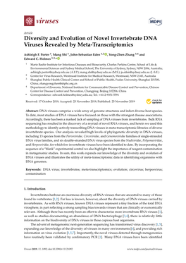 Diversity and Evolution of Novel Invertebrate DNA Viruses Revealed by Meta-Transcriptomics