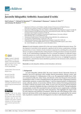 Juvenile Idiopathic Arthritis Associated Uveitis