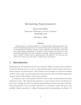 Interpreting Supersymmetry