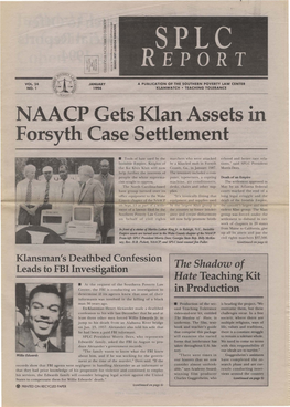 NAACP Gets Klan Assets in Forsyth Case ,Settlelllent