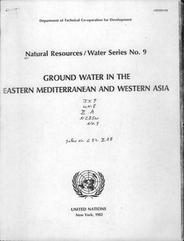 Ground Water in the Astern Mediterranean and Western Asia