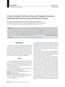 A Case of Isolated Third Nerve Palsy with Pupillary Involvement Diagnosed with Cavernous Dural Arteriovenous Fistula