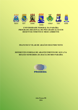 Universidade Federal Da Paraíba Programa Regional De Pós-Graduação Em Desenvolvimento E Meio Ambiente