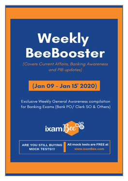 Weekly Beebooster 9Th to 15Th Jan 2020 Regular Banking