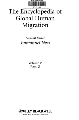 The Encyclopedia of Global Human Migration