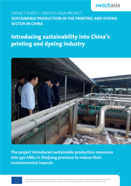 Introducing Sustainability Into China's Printing and Dyeing Industry