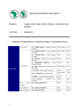 Nador West Med Port Complex Construction Project