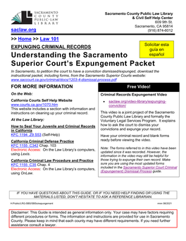 Understanding the Courts Expungment Packet