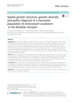 Spatial Genetic Structure, Genetic Diversity and Pollen Dispersal in A