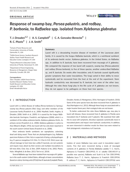 Borbonia, to Raffaelea Spp. Isolated from Xyleborus Glabratus