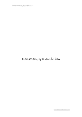 FOREWORD, by Bryan Ellershaw