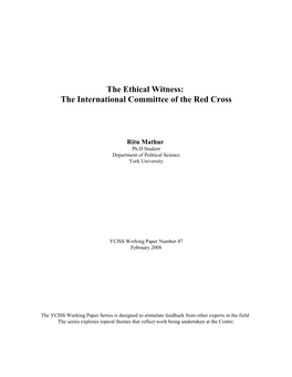 The International Committee of the Red Cross