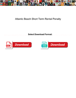 Atlantic Beach Short Term Rental Penalty