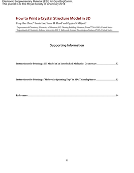 How to Print a Crystal Structure Model in 3D Teng-Hao Chen,*A Semin Lee, B Amar H