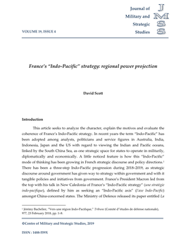 France's “Indo-Pacific” Strategy: Regional Power Projection