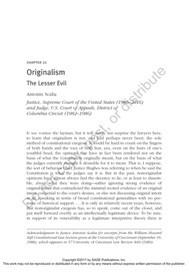 Originalism the Lesser Evil