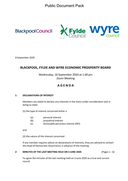 (Public Pack)Agenda Document for Blackpool, Fylde and Wyre