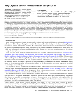 Many-Objective Software Remodularization Using NSGA-III