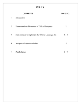 CONTENTS PAGE NO. 1. Introduction 1 2. Functions of the Directorate Of