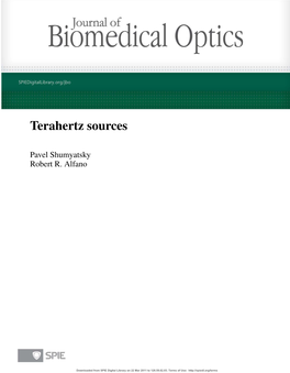 Terahertz Sources