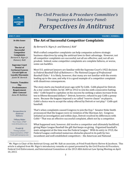 Perspectives in Antitrust